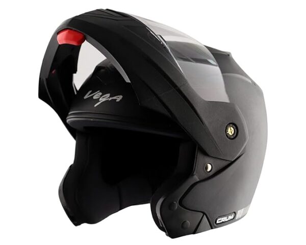 Vega Crux ISI Certified Flip-Up Helmet for Men and Women with Clear Visor