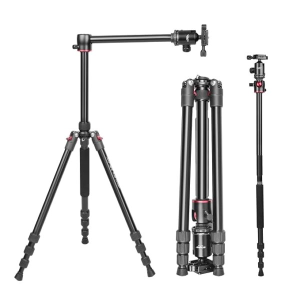 DIGITEK® (DTR 520 BH) 152CM Foldable Aluminum Tripod Cum Monopod with Swivel Pan Head, 4 Section Adjustment, 7kg Max Load, Max Operating Height: 4.95Ft, Compatible with DSLR Camera, Dv Video Camcorder